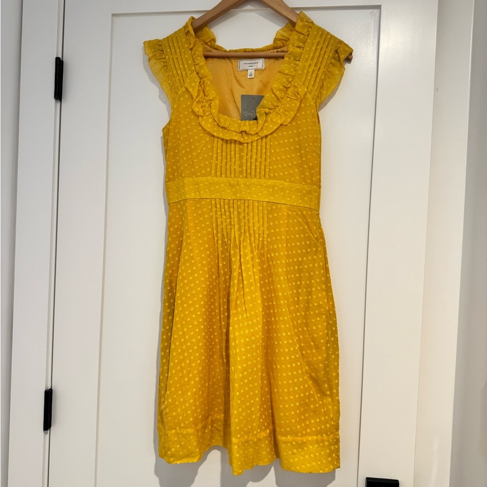 Anthropologie Moulinette Soeurs Yellow Dot Dress